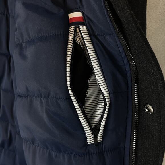 Tommy Hilfiger Men's 40L Wool Mix Overcoat Puffer Quilt Pilot Charcoal *no hood* - Picture 11 of 16